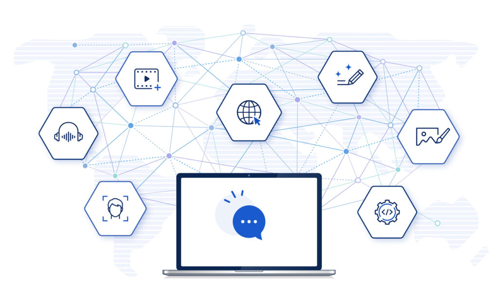 Digital assets connecting with AI.