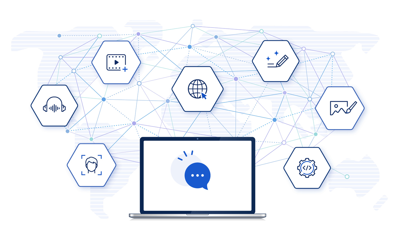 Digital assets connecting with AI.
